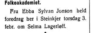 Omtale av møte i Folkeakademiet i Indhereds-Posten 31.1.1921.jpg