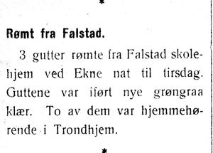 Omtale av rømming fra Falstad i Indhereds-Posten 9.11.1917.jpg
