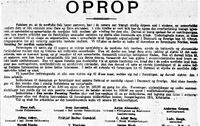 Faksimile fra Aftenposten 27. februar 1919: utsnitt av opprop for etablering av Foreningen Norden.