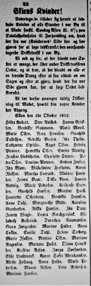 Opprop til Skiens kvinder i Varden 18.10. 1892.jpg