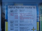 Oppslag utenfor kirken, 2010. Foto: Tolgensbakk/Johansen (2010)