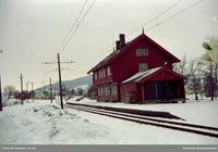 Orkanger stasjon på Thamshavnbanen, idag bolighus. Foto: Trond Presterud/Norsk Jernbaneklubb (1970).