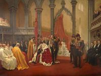 Oscar IIs kroning i Nidarosdomen Foto: Kongehuset