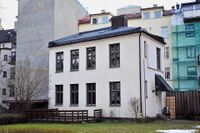 Bygning uten adresse i bakgården til Fagerborggata 6. Foto: Roy Olsen (2015).