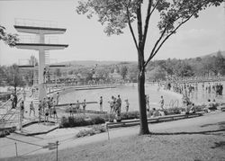 Fra Frognerbadet. 1956, ark. Rinnan og Tveten. Foto: Jac Brun (1956).
