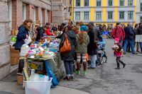 Loppemarked på Bolteløkka skole. Foto: Leif-Harald Ruud (2013).