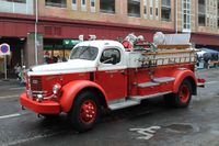 Veteranbrannbil, vanligvis utstilt på Brannmuseet. Foto: Chris Nyborg (2013)