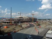 Motiv fra utbyggingsarbeider ved Oslo lufthavn i 2014; Pir Nord. Den ble ferdigstilt i 2017. Foto: Stig Rune Pedersen