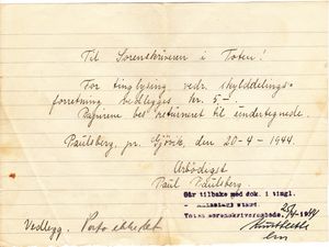 Paulsberg-brev-til-Sorenskriveren-i-Toten-20-4-1944.jpg