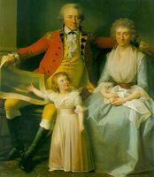 Godseier og statsminister Peder Anker (1749–1824) med hustru Anna Elisabeth og datteren Karen Christiane Andrea Anker (1789–1849)