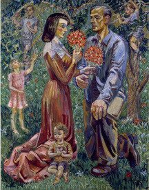 «Fred, kunstneren med sin familie» (1939-1940) Foto: Nasjonalmuseet