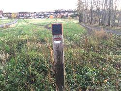 Pilgrimsruten forbi Jogstad gård i Gamle Trondheimsvei på Skedsmokorset.