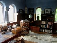 Motiv fra Nansens arbeidsværelse i tårnet på Polhøgda. Foto: Stig Rune Pedersen