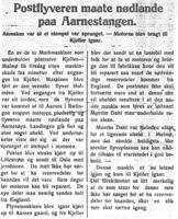 Postflyveren maate nødlande paa Aarnestangen ifølge Akershus 27. juni 1929.