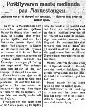 Postflyveren maate nødlande paa Aarnestangen Akershus1929-06-27.jpg