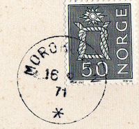 Poststempel fra Morokulien, 1971.