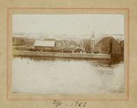 Prostneset i 1902. Kaianlegget begynner å bli ferdig, men området innenfor er lite bearbeidet.