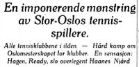 Sensasjon: Haanes taper for Ragnar Hagen (faren til Carl I. Hagen og Jorunn Bjørgum). Foto: Aftenposten, 22. mai 1933