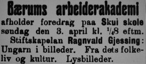 Ragnvald Gjessing annonse Asker og Bærums Budstikke 1910.jpg