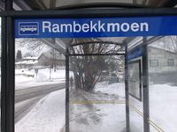 Busskuret ved Rambekkmoen, der Toten Cellulose hadde tømmeropplag. Virket gikk på kjerrat over Østre Totenveg til Hunndalen.