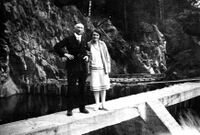 Den gamle dammen til Ramfoss kraftverk i 1929.