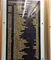 Johanna Mathesons navn er å finne på denne minnetavlen i Ravensbrück. Foto: Mari Olsen (2014)