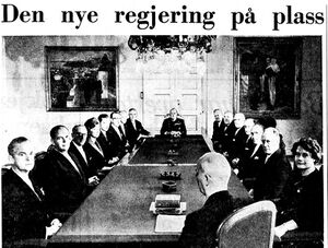 Regjeringen Borten faksimile første statsråd Aftenposten 1965.jpg