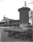 Restauranten Røde Mølle på Christiania Tivoli under innredning, 1927.