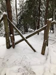 Rester av hoppet i Gustadbakken i 2022.