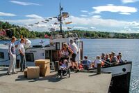 MS «Rigmor» ved brygga på Brønnøya i Asker. Foto: Leif-Harald Ruud (2003)