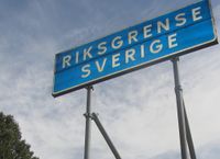 Skilt ved Riksgrensen ved Morokulien. Foto: Stig Rune Pedersen
