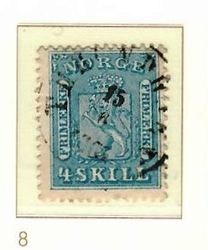 Riksvåpen II fra 1863 - 4 skilling.