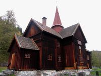 Motiv fra Rollag stavkirke. Foto: Stig Rune Pedersen