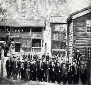 Romundgard ca 1870 eksersis.jpg