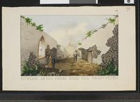 Ruinene av Mariakirken, tegnet av Peter Andreas Brandt omkring 1830.