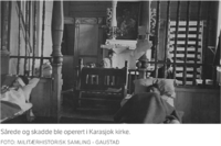 Karasjok kirke i bruk som provisorisk sykestue.