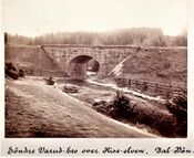 Søndre Varud-bro over Rise-elven 1864. Dal-Bøn. Kilde: Jernbanemuseet
