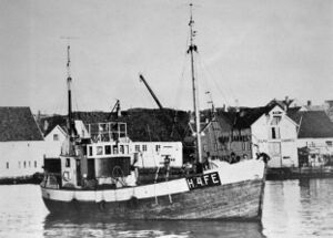 M/S «Feie» H-4-FE, byggeår 1951, lengd 65 fot, motor 50 HK Wickman, seinare 365 HK Caterpillar. Kjøpt i 1952, eigarar Monrad, Trygve og Alf Gullaksen, Georg og Malvin Uthaug, Anders Rognsvåg. Den vart seld til Oddvar Nilsen Husa og Jan Nilsen i 1974.