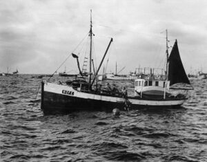 M/S «Feiefjord» med det nye merkenr H-2-FE, sjå bilde s 282. Båten vart ombygd i 1949, ny lengd 5l,4 fot, motor 50 HK Wickman. Eigarar Oskar Uthaug, Henrik Tangen, Richard Uthaug, Magnus Uthaug og Gjert Uthaug. Båten vart selt i 1967.