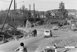 Sagdalsundergangen 1971. Anlegg av ny undergang er påbegynt. 1971.