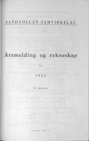 Sandvollan S-lag Årsberetning og regnskap 1952 a.jpg