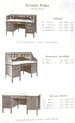 Strømmen Trævarefabrik kunne tilby flere typer av "Sanitære pulter i Massivt Eketræ".
