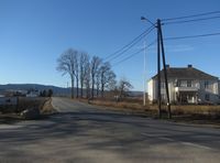 Sankt Hallvards veg sett fra Huseby gård i retning E18. Foto: Stig Rune Pedersen