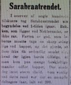 Notis om Sarabråtrennet i 1916, faksimile fra Aftenposten.