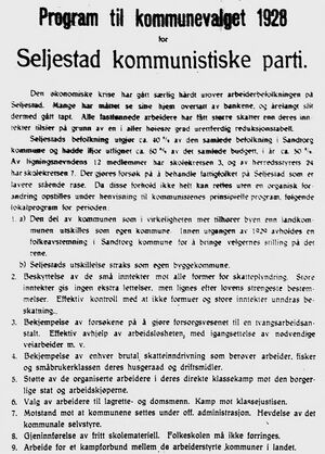 Seljestad Kommunistiske Parti valgprogram 1928.jpg