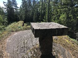 Siktebordet for orientering av mannskapene lå på et høyere nivå på batteriet venstre fløy.