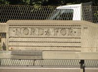 Utsmykning med ordet «Nordafor» ved øvre, nordlige brukar på Sinsenkrysset. Foto: Stig Rune Pedersen