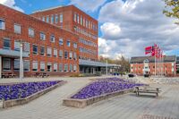 Etter 01.01.2020 ble administrasjonen for den nye kommunen flyttet til Ski rådhus. Foto: Leif-Harald Ruud (2021)