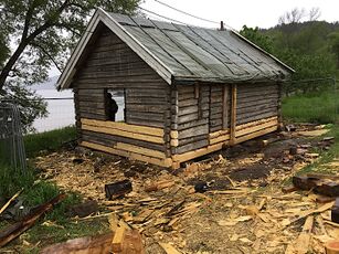 Skipperstua under restaurering 2018-2021(Foto: Amund Kjellstad)