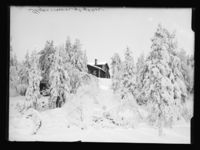 Skjennungshytten i Nordmarka. Foto: Narve Skarpmoen/Nasjonalbiblioteket
